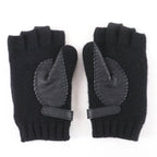 Hermes Baltimore Mittens Cashmere Leather Silver Series Knit Gloves Black — view 5