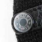 Hermes Baltimore Mittens Cashmere Leather Silver Series Knit Gloves Black — view 8