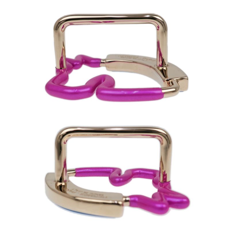Hermes Scarf Ring Cheval Neon Pink Purple Blue Gold Hardware — view 3