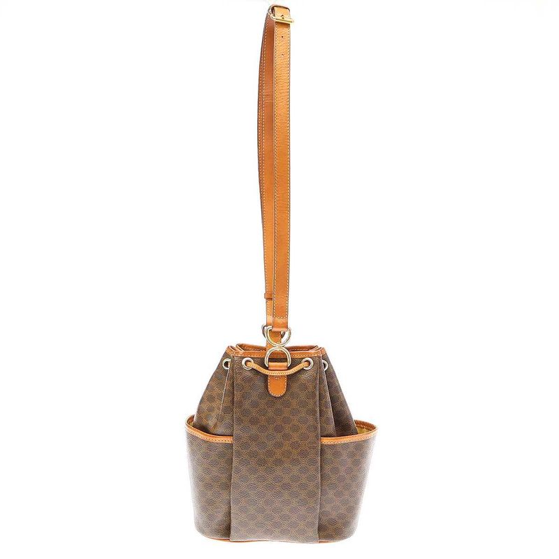 Celine Vintage Macadam Shoulder Bag Brown — view 2