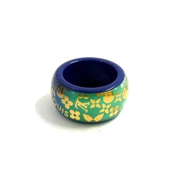 Louis Vuitton Ring Monogram Burg Tropical Cocktail Blue Resin — view 2