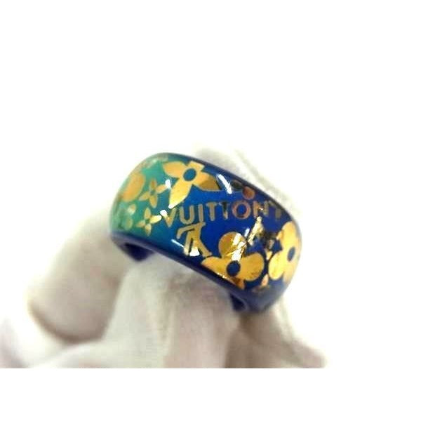 Louis Vuitton Ring Monogram Burg Tropical Cocktail Blue Resin — view 4
