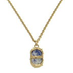 Dior CD Icon Logo Gold Blue Necklace Accessories 0575 — view 2