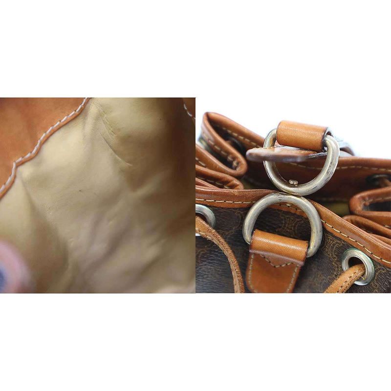 Celine Vintage Macadam Shoulder Bag Brown — view 9