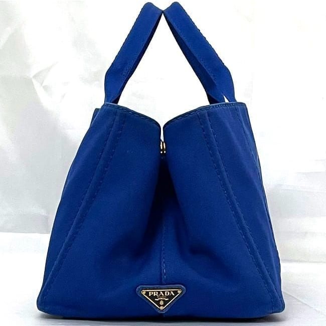 Prada Tote Bag Blue Cobalto Canapa — view 2