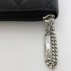 Chanel Round Zipper Long Wallet Black White — view 7