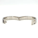 Hermes Click H GM Logo Bangle Bracelet Silver Color And Black Accessories — view 4
