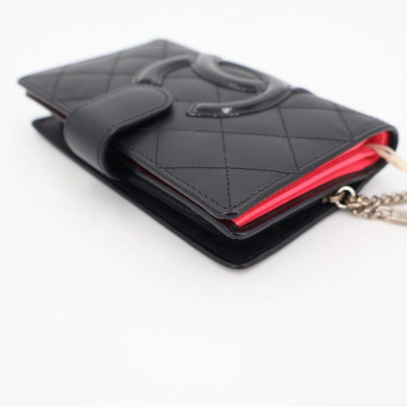 Chanel Coco Cambon Leather Bifold Wallet Black — view 8