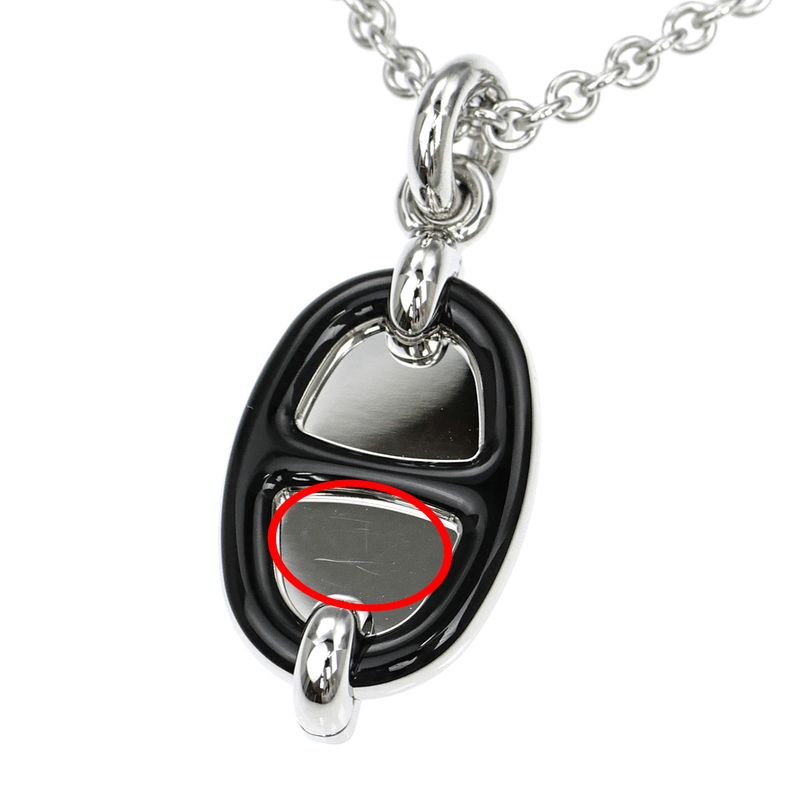 Hermes Necklace Mini Maillon PM Black Silver-color Chaine D'ancre — view 9