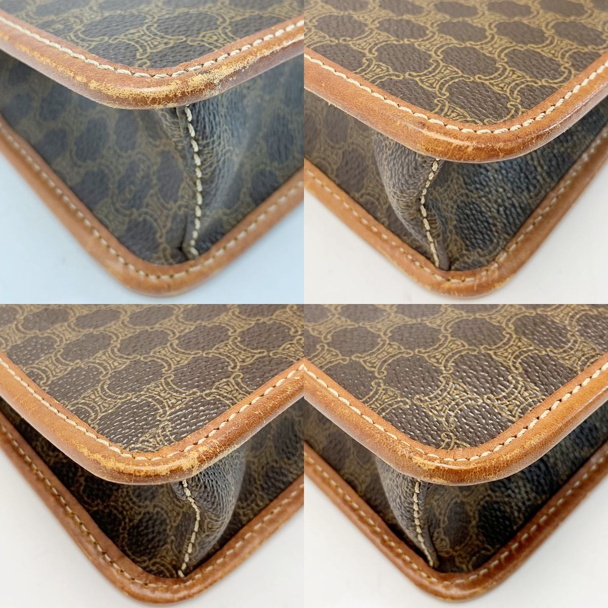 Celine Macadam Pattern Vintage Brown Clutch Bag — view 6