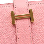 Hermes Long Wallet Bearn Souffle Vaux Epson Rose Confetti Gold Hardware Bifold — view 7