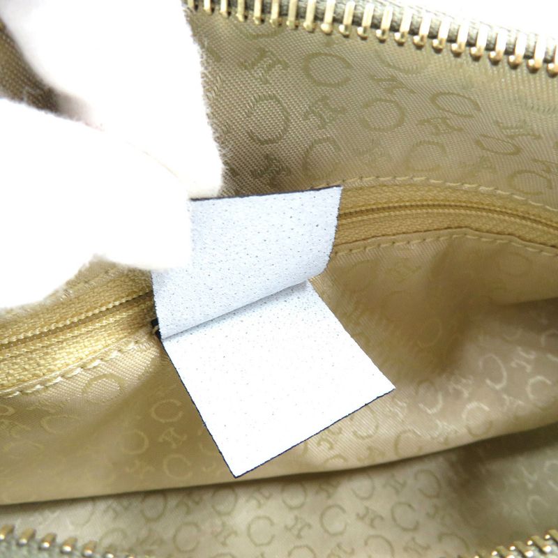 Celine C Macadam Pattern Canvas Leather Gold Hardware Olive Green Shoulder Bag — view 6
