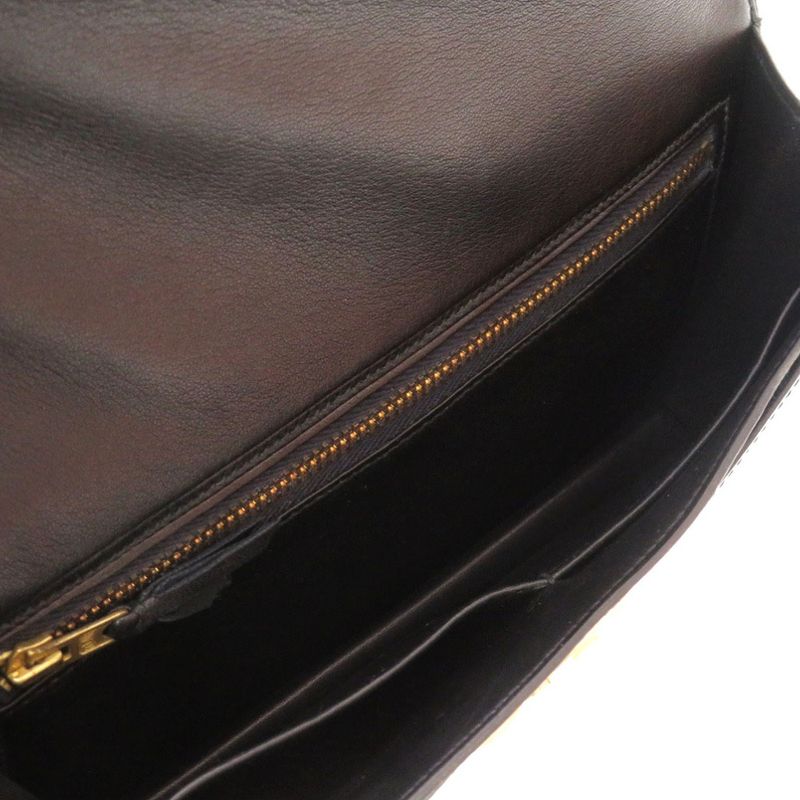 Hermes Ettrivert Box Calf Black Gold Hardware 00 Vintage Clutch Bag — view 4