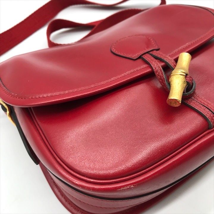 Hermes Vintage Box Calf Shoulder Bag Red — view 6