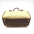 Celine Raffia Straw Hand Boston Bag Beige — view 4