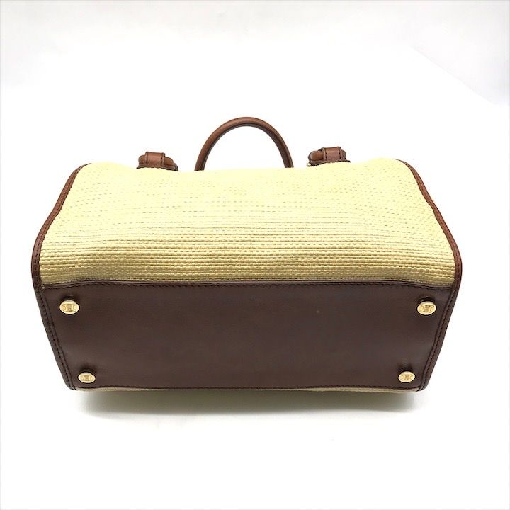 Celine Raffia Straw Hand Boston Bag Beige — view 4