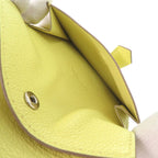 Hermes Bearn Card Case Chevre Mizor Lime Stamped W Yellow 1650 — view 7