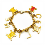 Celine Triomphe Gold Rhinestone Bracelet — view 2