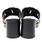 Hermes Gaby Sandals 60 Heel Black Gold 37 1 2 — view 3