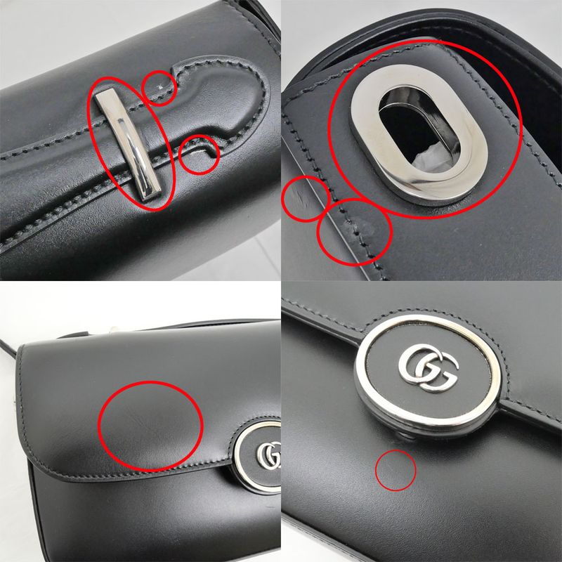 Gucci Clutch Bag Shoulder Leather Black — view 9