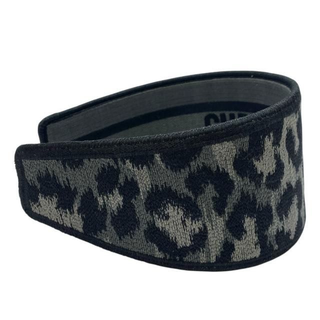 Christian Dior Oblique Headband Hair Accessory Leopard Gray Black Canvas — view 4