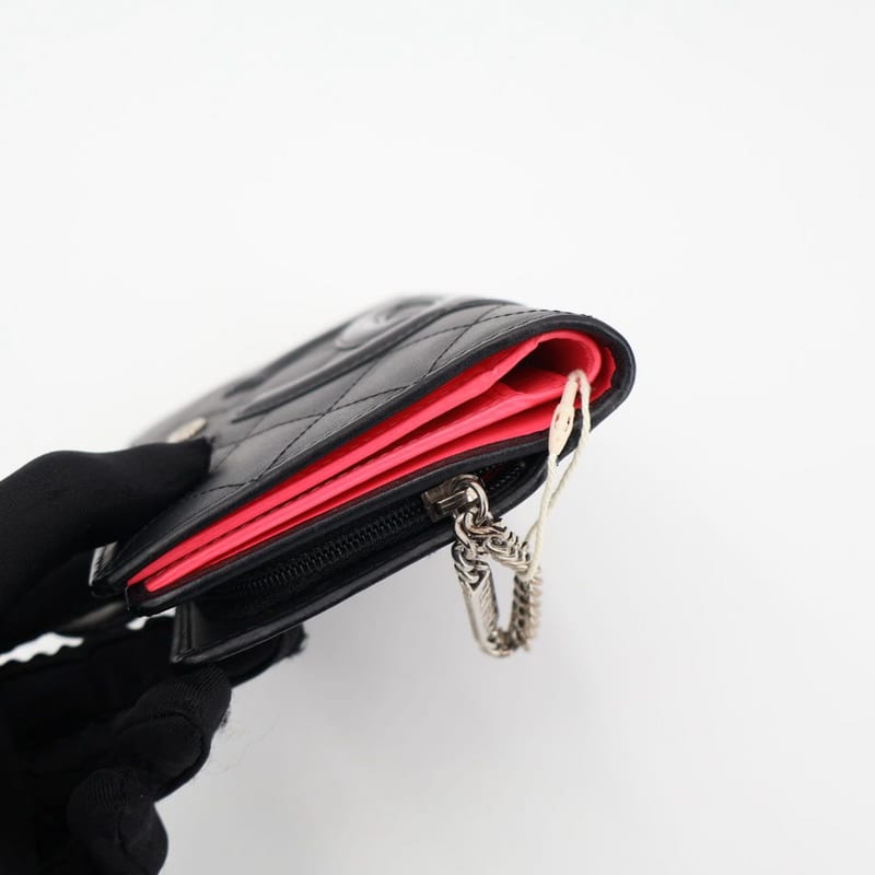 Chanel Coco Cambon Leather Bifold Wallet Black — view 5