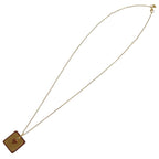 Hermes Ace Of Hearts Leather Metal Brown Necklace 1758 — view 5