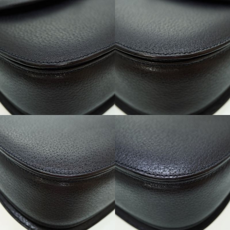 Gucci Bamboo Leather 2-Way Shoulder Hand Bag Black Gold Hardware — view 9