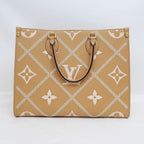 Louis Vuitton On The Go MM Handbag Tote Broderie Arizona Brown Monogram — view 3