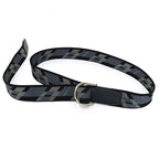 Hermes Double Dring Canvas Belt Black And Gray Silver Hardware Stamped — view 3