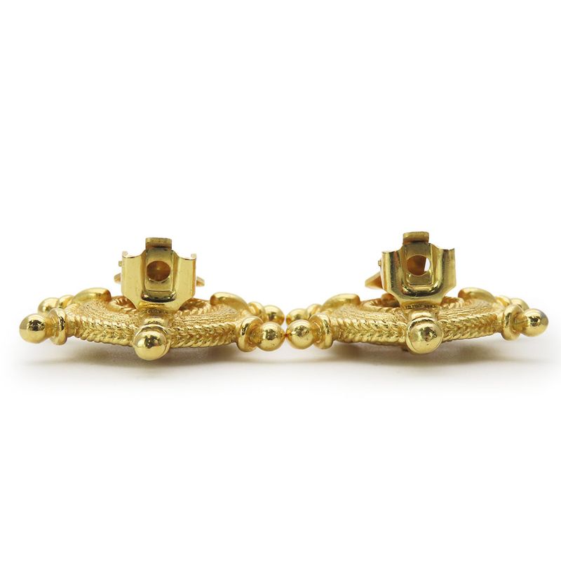 Christian Dior Earrings Marine Metal Rhinestone Gold Helix Ring Plated Accessorie — view 5