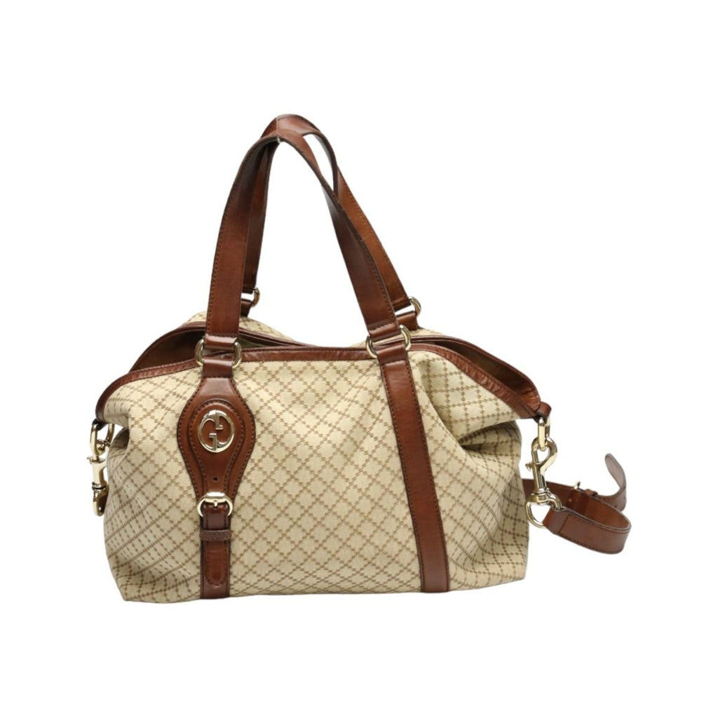 Gucci 2-Way Shoulder Bag Diamante Tote Antique Brown — view 2