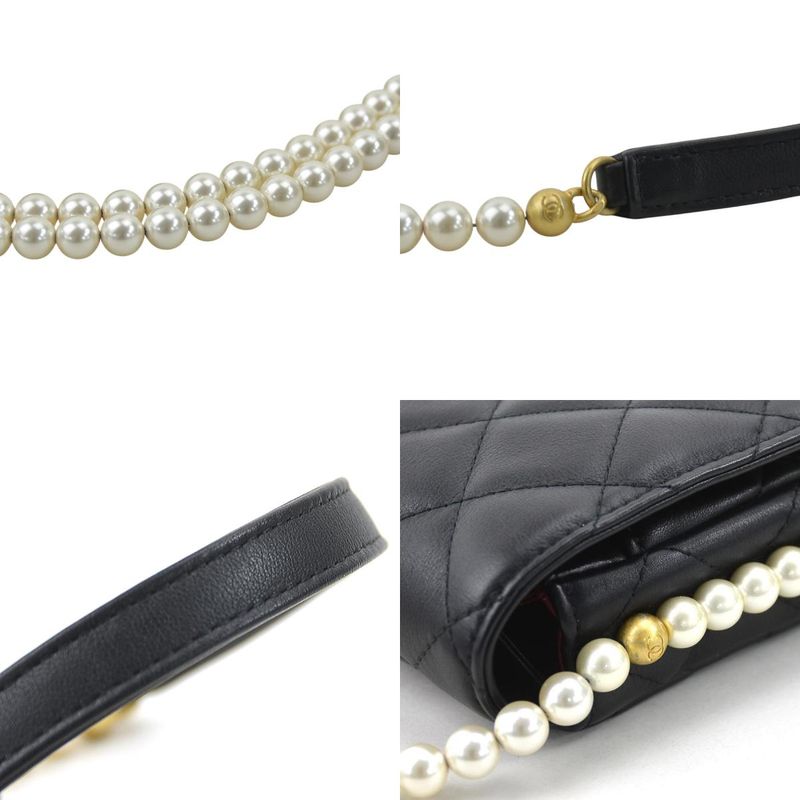 Chanel Shoulder Lambskin Black Wallet — view 8
