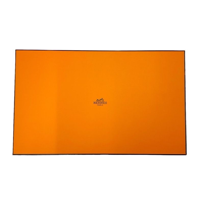 Hermes Double Face Scarf Cashmere Orange Logo Shawl — view 7