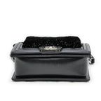 Chanel Chain Shoulder Bag Orirag Rabbit Fur Lamb Black — view 4