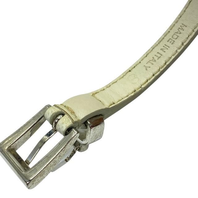 Prada 1 Ib351 Bracelet Bangle Accessories Small Triangle Logo Leather White — view 8