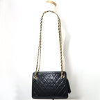 Chanel Chain Bag Black Quilted Fringe Shoulder Vintage Card — view 3