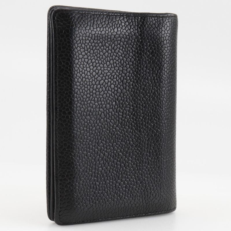 Chanel Coco Mark Card Case Caviar Leather Black Business Holder — view 4