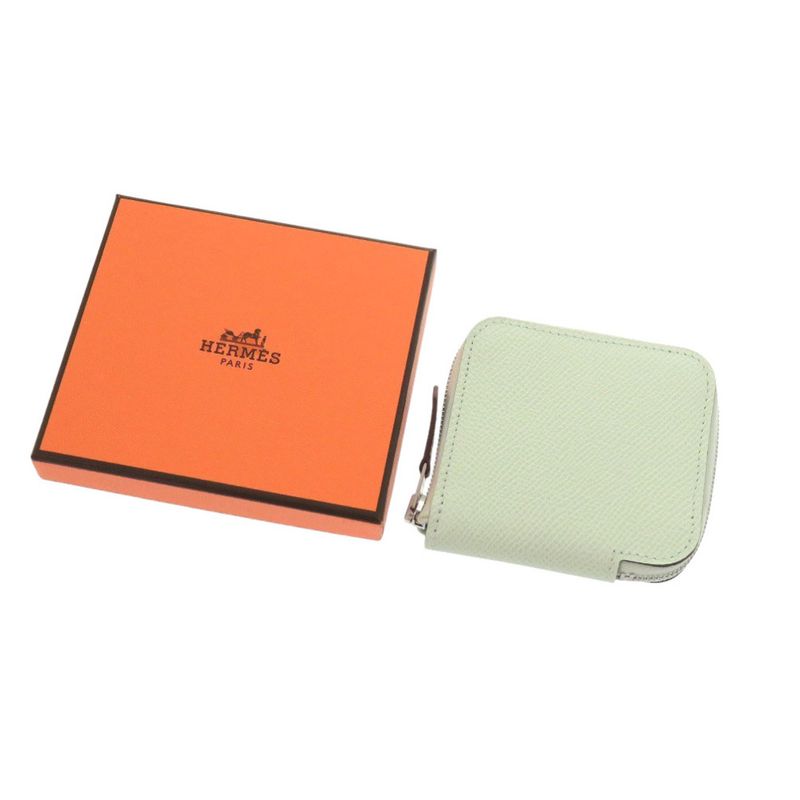 Hermes Azap Silk Quin Compact Mini Vaux Epson Verre Fizz Stamped W Coin — view 2