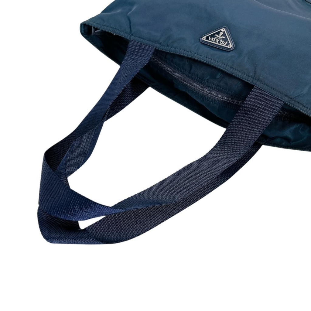 Prada Commuter Tote Bag Large Enough for A4 Size Blue — view 6