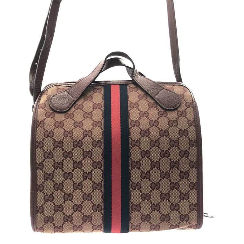 Gucci Ophidia GG Canvas Shoulder Bag Red — view 4