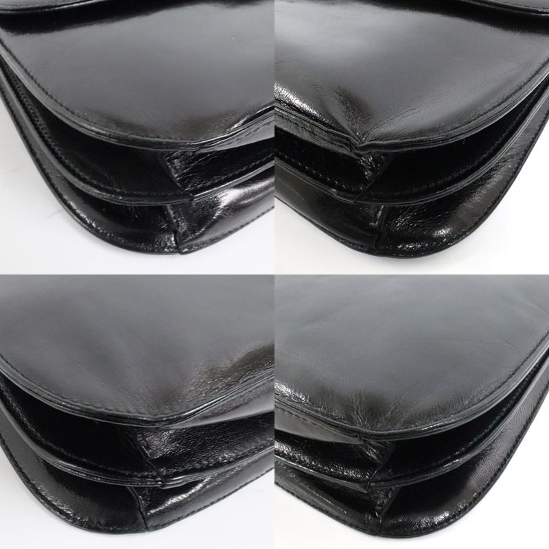 Prada Plachain Shoulder B6380 Black Nappa Swing Leather Bag — view 8