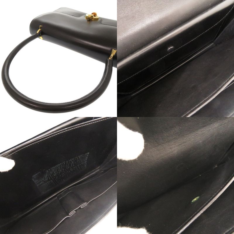 Hermes Vintage Leather Black Handbag 1126 — view 7
