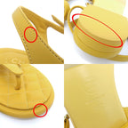 Chanel Flat Sandals Yellow 38 C Visual Coco Mark Shoes — view 9
