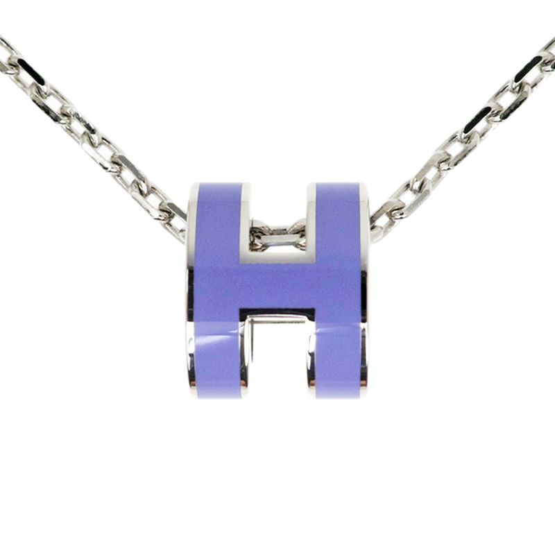 Hermes Necklace Pop Ash Mini Pendant H Lila Silver-color Accessories — view 3