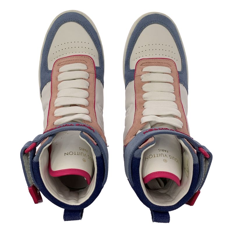 Louis Vuitton Leather Boon Box Line Logo High-cut Sneakers 34 1 2 White — view 4