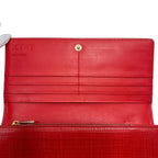 Loewe Bifold Long Wallet Red Linen 10188 K98 Leather — view 5