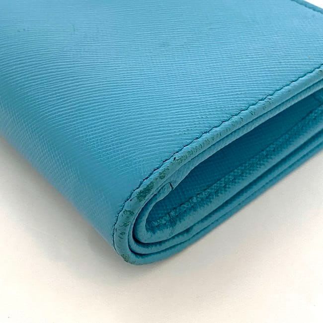 Prada Bifold Wallet Light Blue Saffiano — view 4