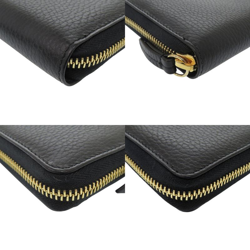 Gucci Round Zipper GG Marmont Leather Black Long Wallet 1001 — view 4