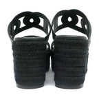 Hermes Espadrille Itea Sandals Rope Wedge Heel Black 38 Shoes — view 6